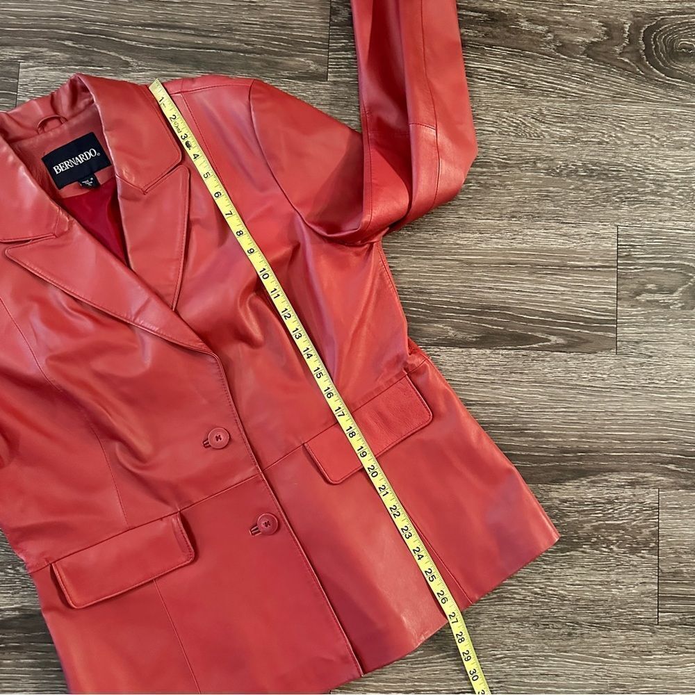 Bernardo Red Leather Jacket - Picture 10 of 11